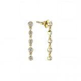 Quintuple Diamond Bezel Stud Earrings