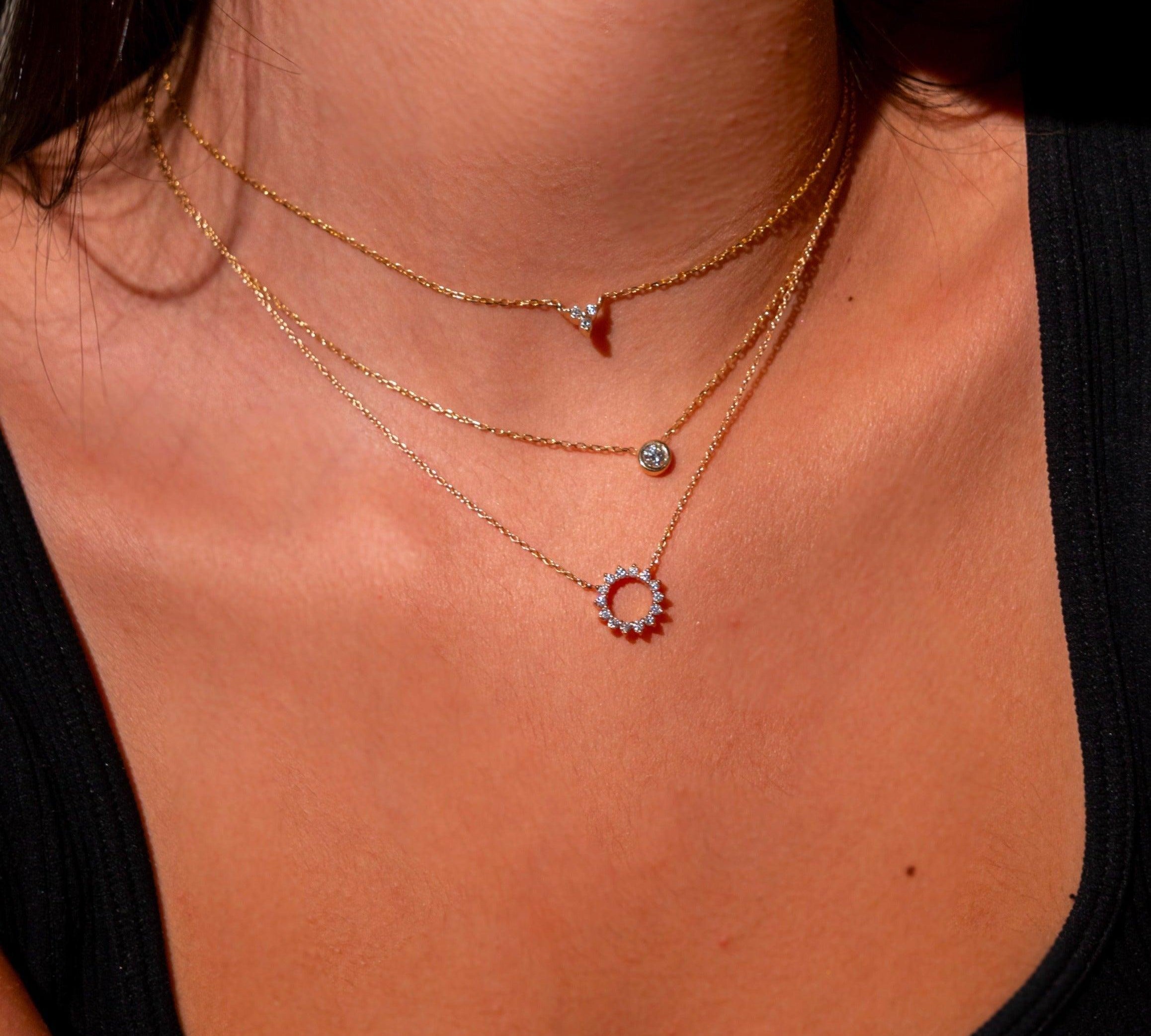 Open Circle Diamond Necklace - CIEL