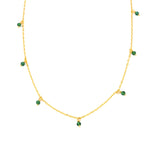 Green Jade Beaded Drop Necklace
