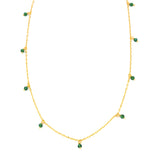 Green Jade Beaded Drop Necklace