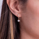 Pavé Diamond Pearl Hoops