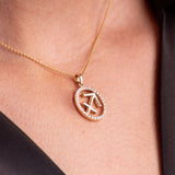 Halo Zodiac Sign Diamond Pendant