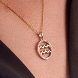 Halo Zodiac Sign Diamond Pendant