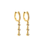 Triple Diamond Drop Earrings