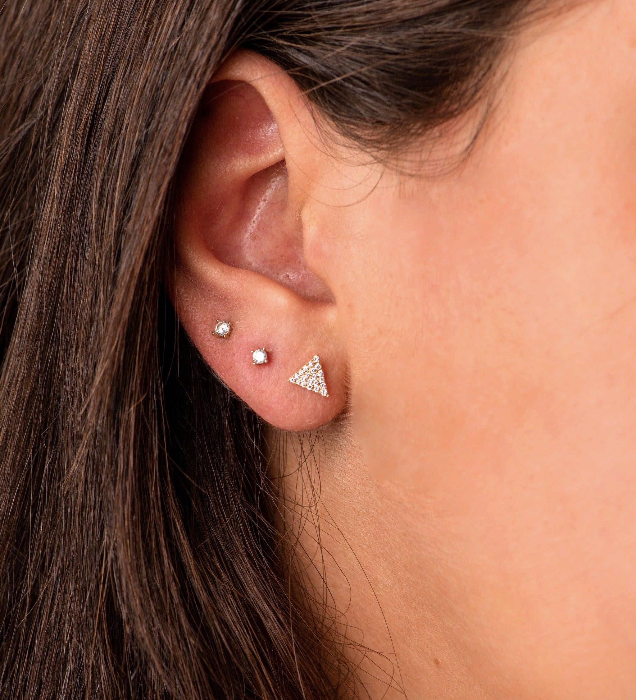 Diamond Triangle Pavé Stud - CIEL