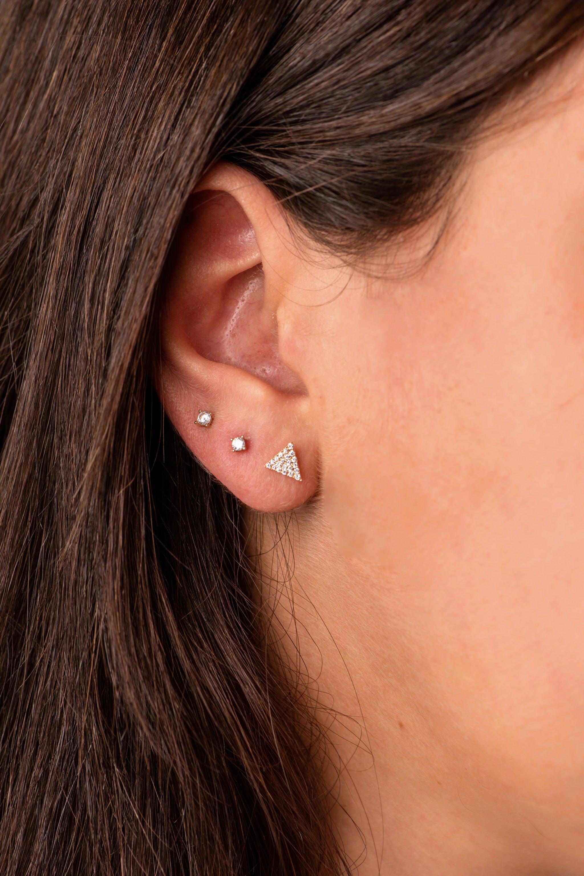Diamond Triangle Pavé Stud - CIEL
