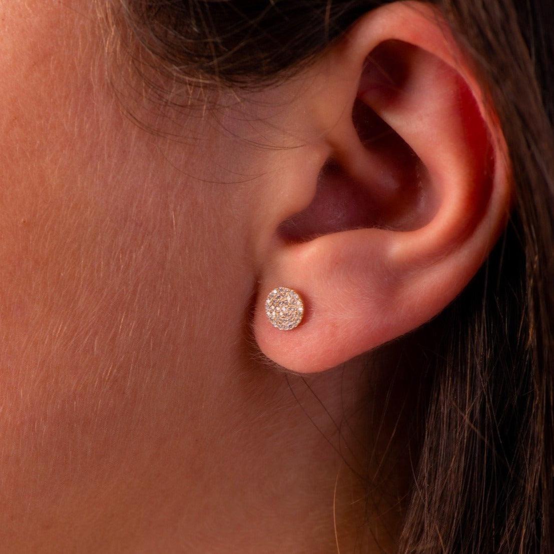 Circle Diamond Pavé stud - CIEL