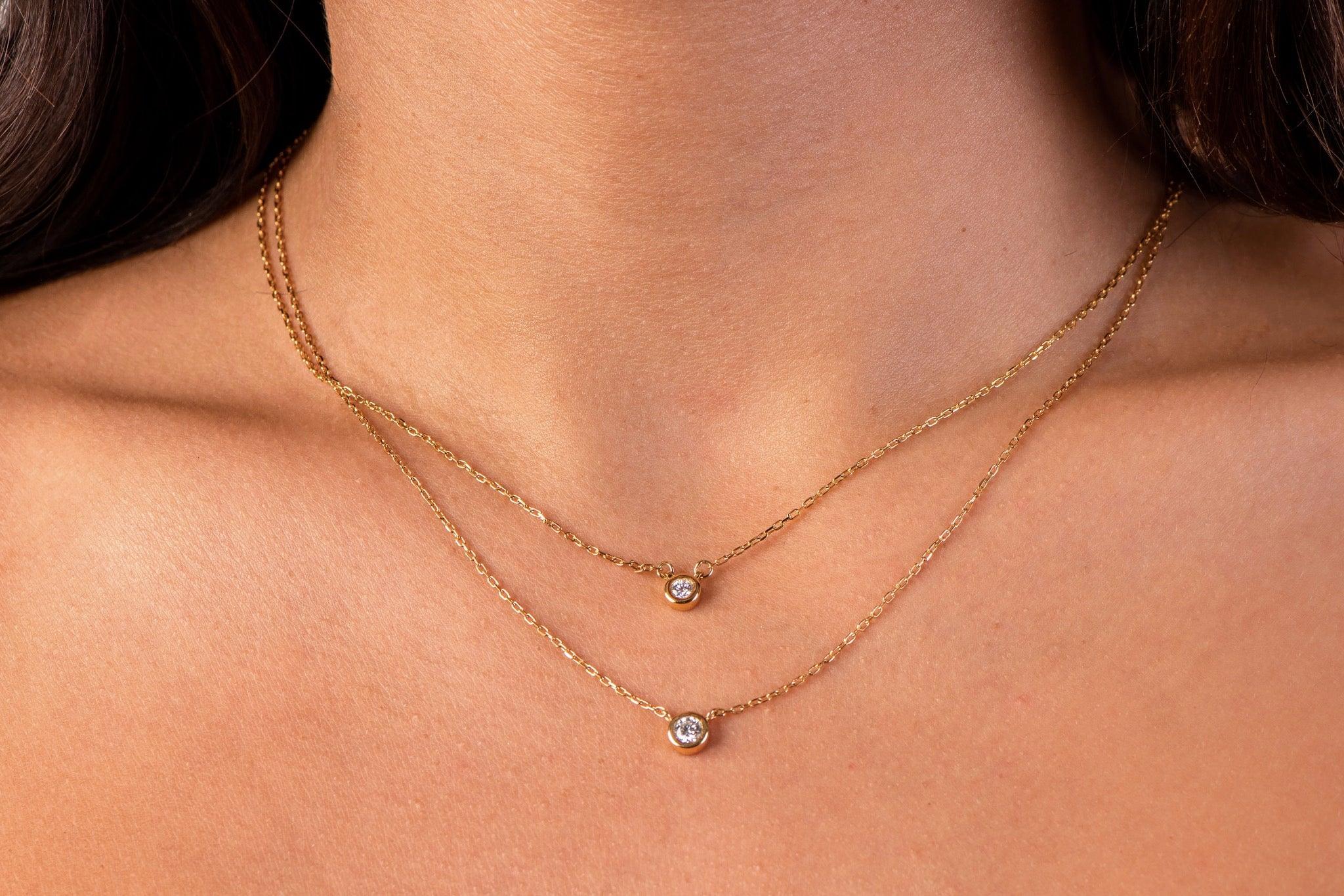Diamond Bezel Necklace - CIEL