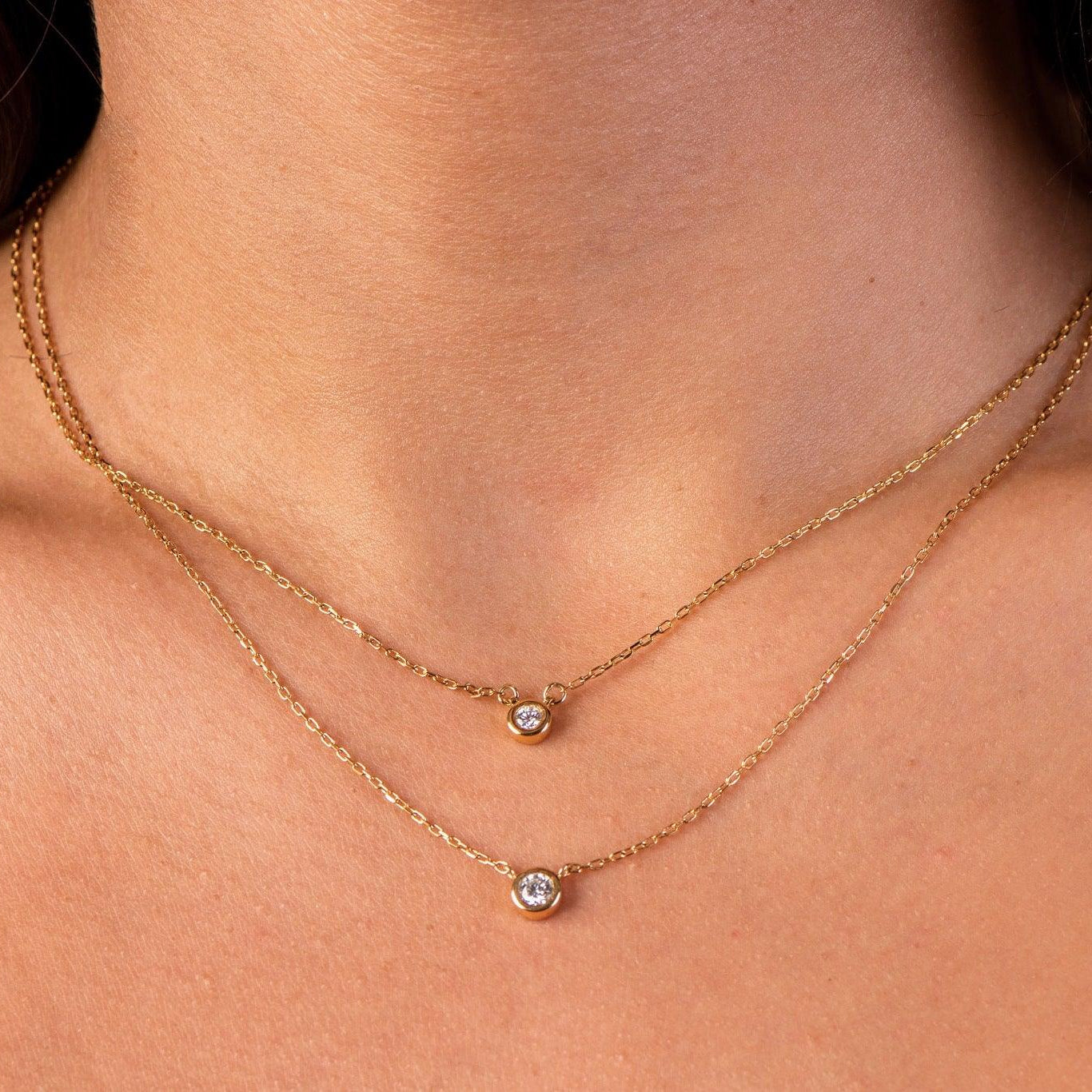 Diamond Bezel Necklace - CIEL