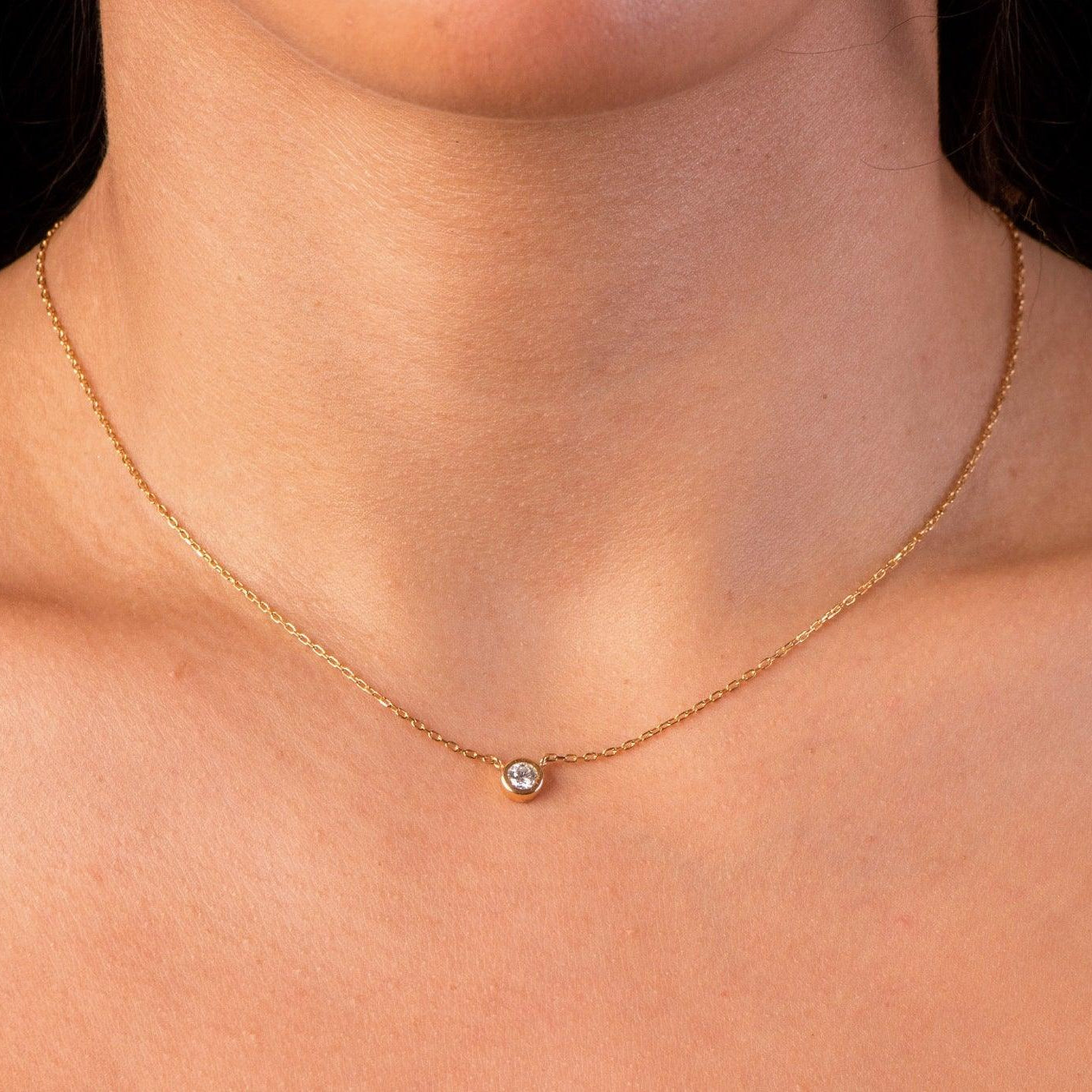 Diamond Bezel Necklace - CIEL