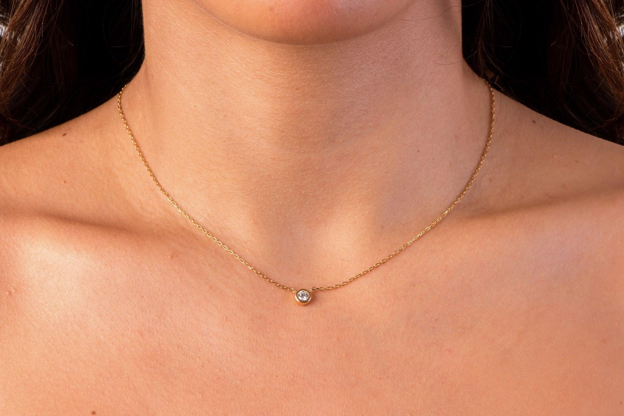 Diamond Bezel Necklace - CIEL