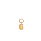 Emerald Cut Citrine Hoop Charm