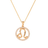 Halo Zodiac Sign Diamond Pendant