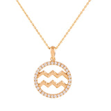 Halo Zodiac Sign Diamond Pendant
