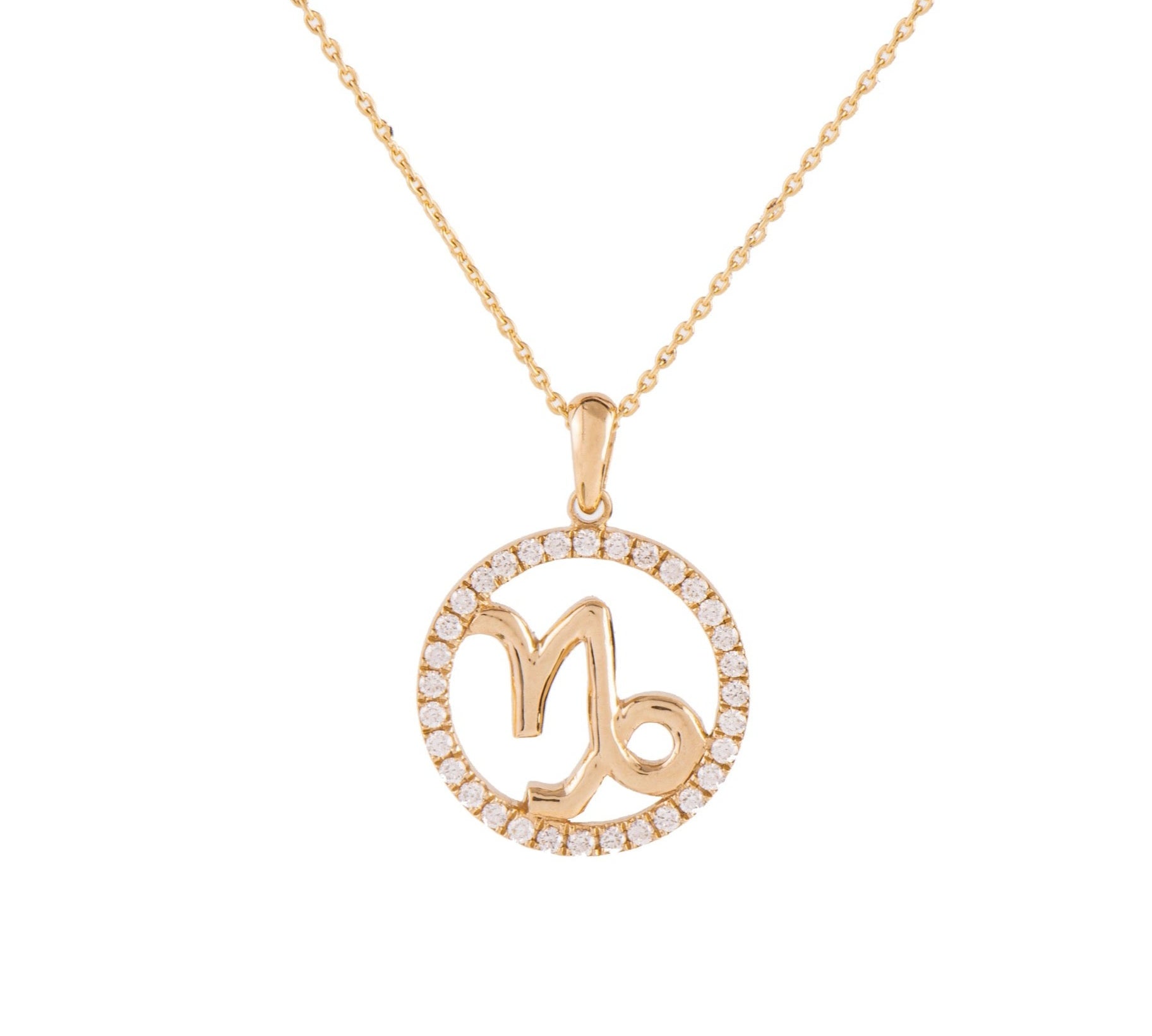 Halo Zodiac Sign Diamond Pendant