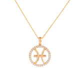 Halo Zodiac Sign Diamond Pendant