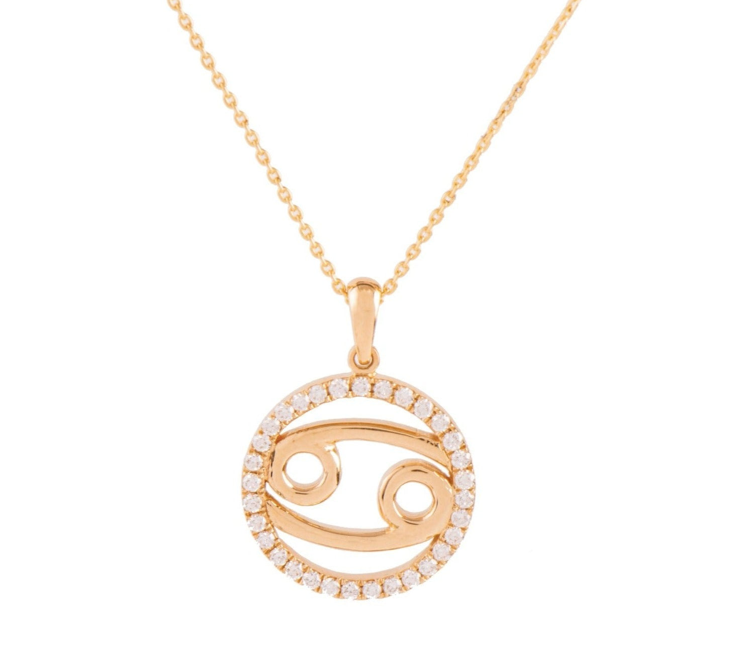 Halo Zodiac Sign Diamond Pendant