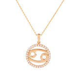Halo Zodiac Sign Diamond Pendant
