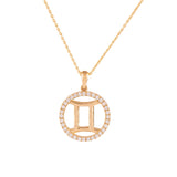 Halo Zodiac Sign Diamond Pendant