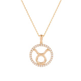 Halo Zodiac Sign Diamond Pendant