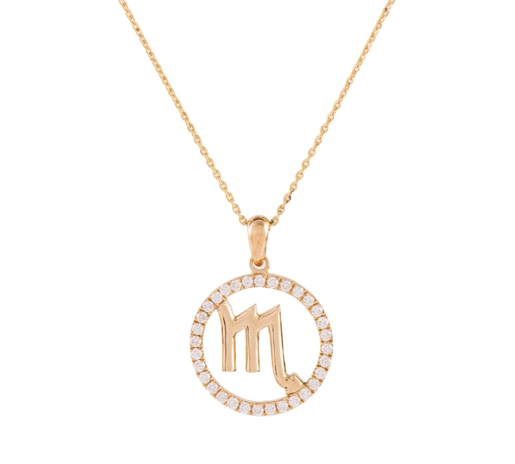 Halo Zodiac Sign Diamond Pendant