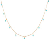 Turquoise Beaded Drop Necklace