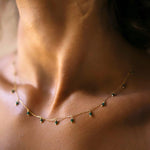 Green Jade Beaded Drop Necklace - CIEL