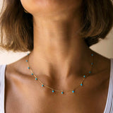 Turquoise Beaded Drop Necklace